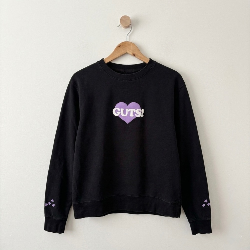 Olivia Rodrigo GUTS World Tour Black Sweatshirt Small Puff Print Music Merch